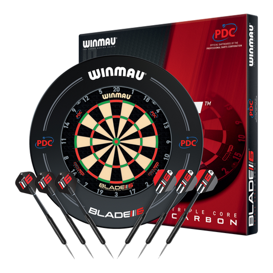 Winmau Blade 6 Triple Core Set mit PDC Surround und 2 Sets Darts