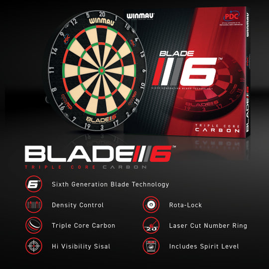 Winmau Blade 6 Triple Core Set mit PDC Surround und 2 Sets Darts